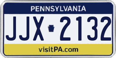 PA license plate JJX2132