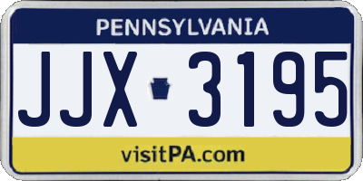 PA license plate JJX3195