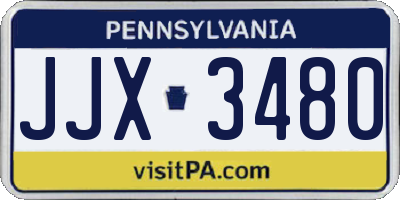 PA license plate JJX3480