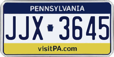 PA license plate JJX3645