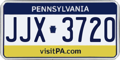PA license plate JJX3720