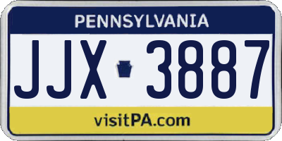PA license plate JJX3887