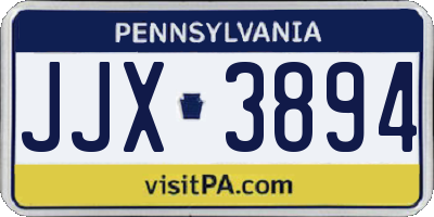 PA license plate JJX3894
