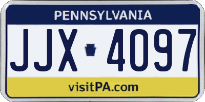 PA license plate JJX4097