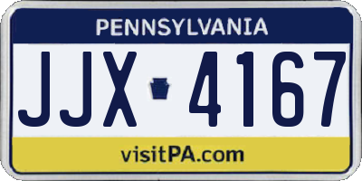 PA license plate JJX4167