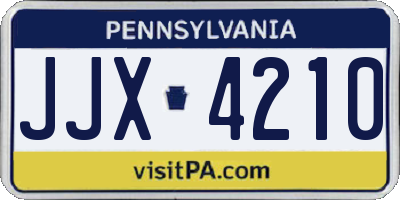 PA license plate JJX4210