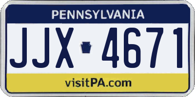 PA license plate JJX4671