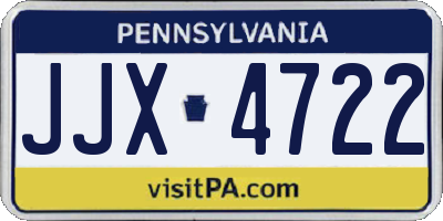 PA license plate JJX4722