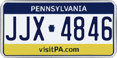 PA license plate JJX4846