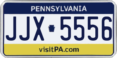 PA license plate JJX5556