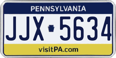 PA license plate JJX5634