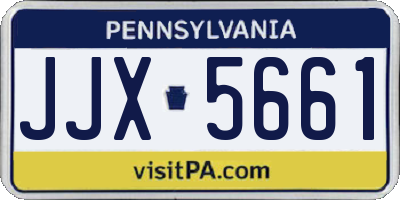 PA license plate JJX5661