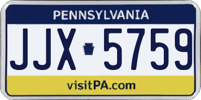 PA license plate JJX5759