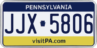 PA license plate JJX5806