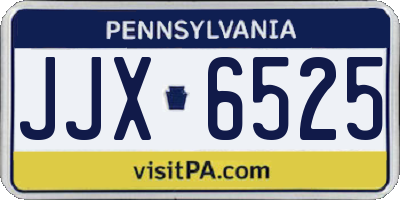 PA license plate JJX6525