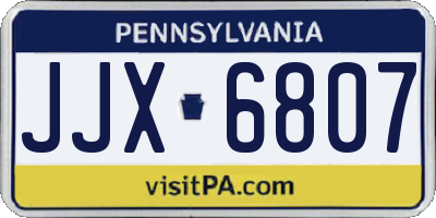 PA license plate JJX6807