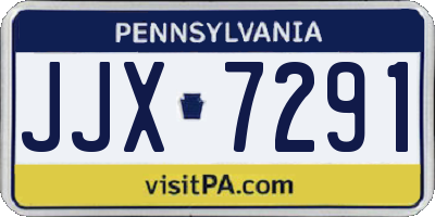 PA license plate JJX7291