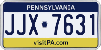 PA license plate JJX7631