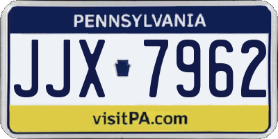 PA license plate JJX7962