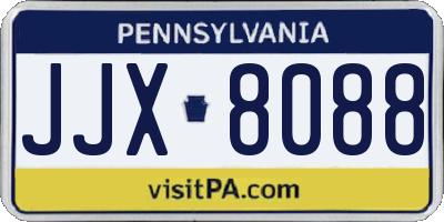 PA license plate JJX8088