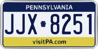 PA license plate JJX8251