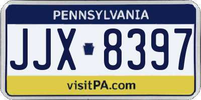 PA license plate JJX8397