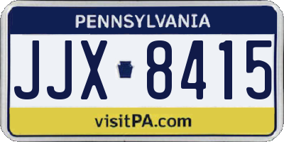 PA license plate JJX8415