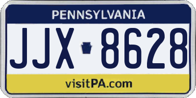 PA license plate JJX8628
