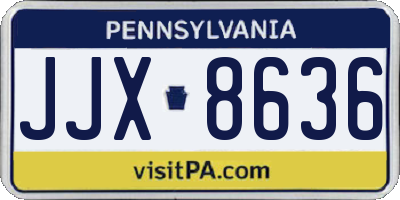 PA license plate JJX8636