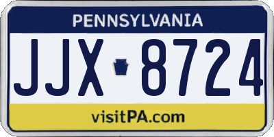 PA license plate JJX8724