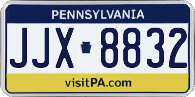 PA license plate JJX8832