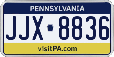 PA license plate JJX8836