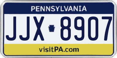 PA license plate JJX8907