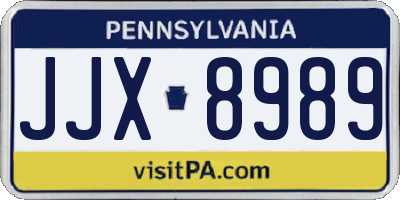 PA license plate JJX8989