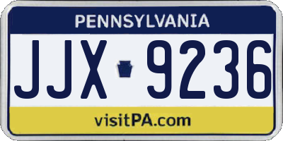 PA license plate JJX9236