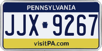 PA license plate JJX9267