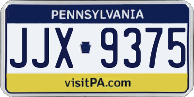PA license plate JJX9375