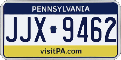 PA license plate JJX9462