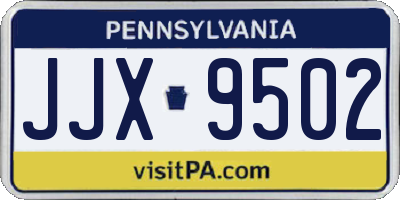 PA license plate JJX9502