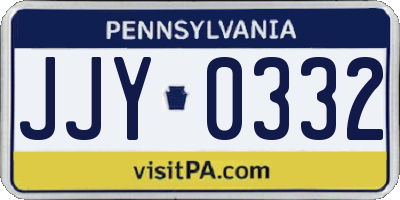 PA license plate JJY0332