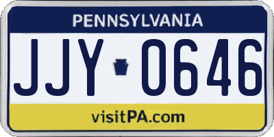 PA license plate JJY0646