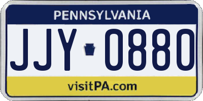 PA license plate JJY0880