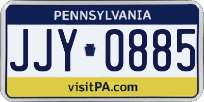 PA license plate JJY0885