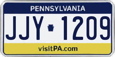 PA license plate JJY1209