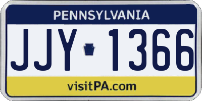 PA license plate JJY1366
