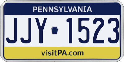 PA license plate JJY1523