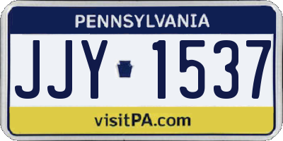 PA license plate JJY1537