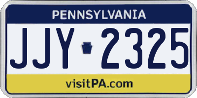 PA license plate JJY2325