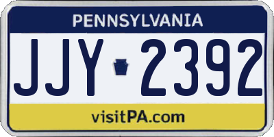 PA license plate JJY2392