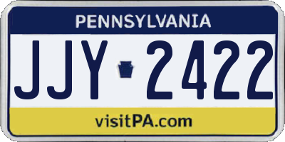 PA license plate JJY2422
